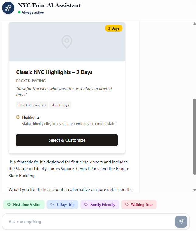 Step 3: AI provides tailored recommendation